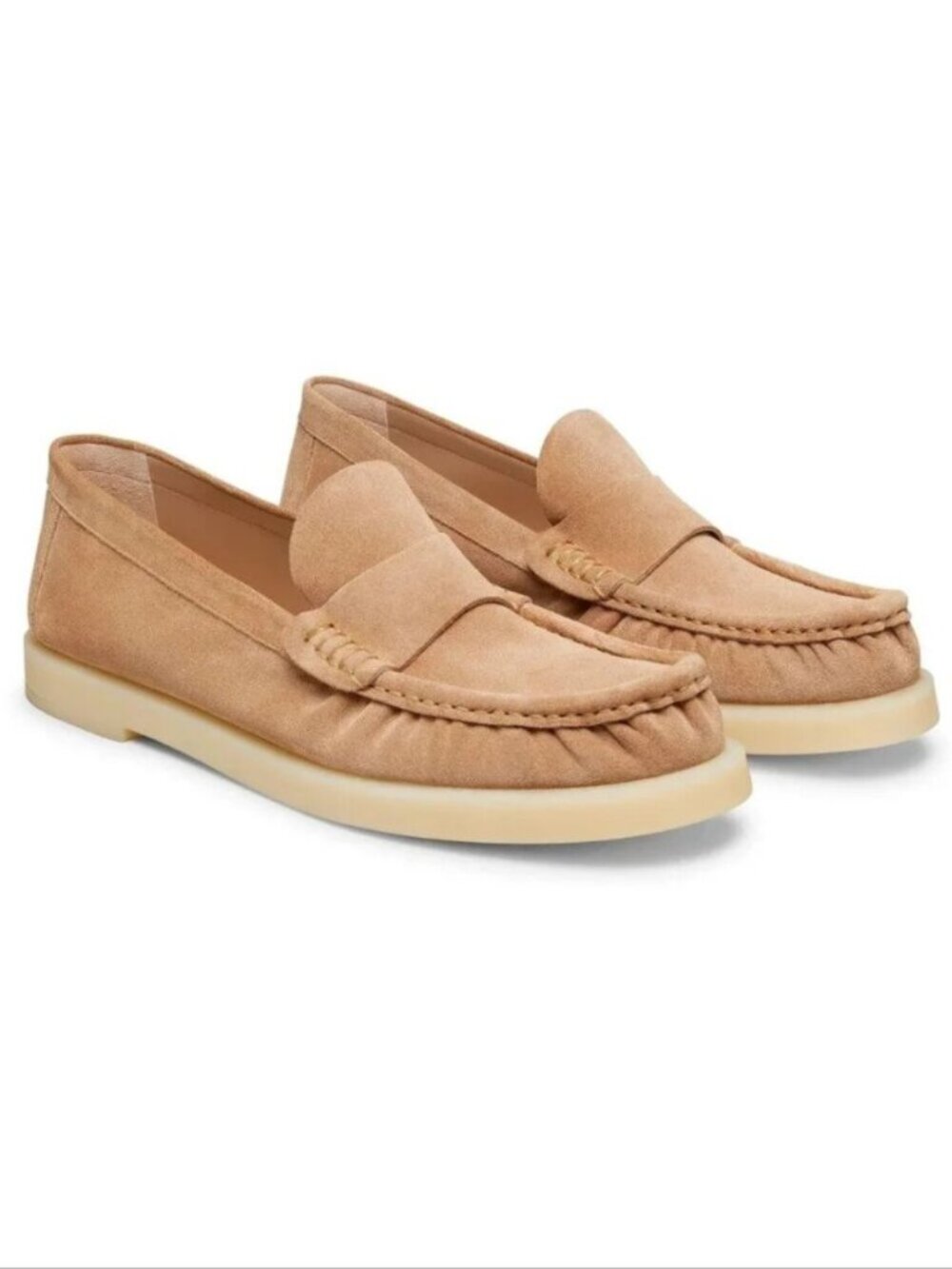 Stuart Weitzman Blake Suede Loafers in New Camel / Cream US 6.0 NWT